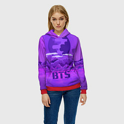 Толстовка-худи женская BTS: Violet Mountains, цвет: 3D-красный — фото 2