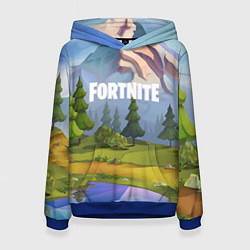 Толстовка-худи женская Fortnite: Forest View, цвет: 3D-синий