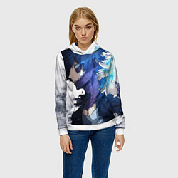 Толстовка-худи женская Академия героев - Даби, цвет: 3D-белый — фото 2