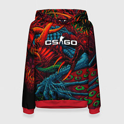 Толстовка-худи женская CS:GO Hyper Beast, цвет: 3D-красный