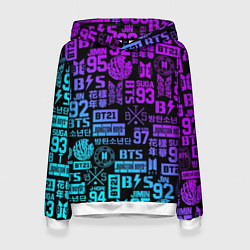 Толстовка-худи женская BTS Logos, цвет: 3D-белый