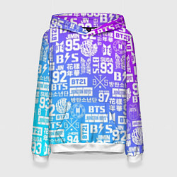 Толстовка-худи женская BTS Logos, цвет: 3D-белый