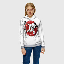 Толстовка-худи женская Judo: Japan, цвет: 3D-меланж — фото 2