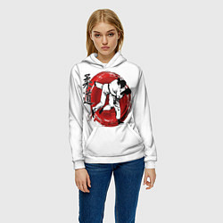 Толстовка-худи женская Judo: Japan, цвет: 3D-белый — фото 2