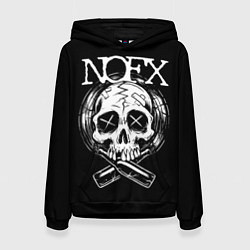 Толстовка-худи женская NOFX Skull, цвет: 3D-черный