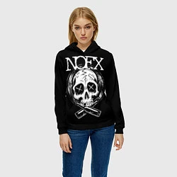 Толстовка-худи женская NOFX Skull, цвет: 3D-черный — фото 2