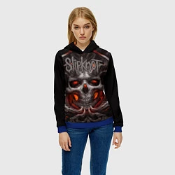 Толстовка-худи женская Slipknot: Hell Skull, цвет: 3D-синий — фото 2