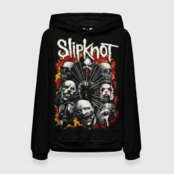 Толстовка-худи женская Slipknot: Faces, цвет: 3D-черный