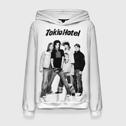Толстовка-худи женская Tokio Hotel pop rock band, цвет: 3D-белый