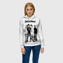 Толстовка-худи женская Tokio Hotel pop rock band, цвет: 3D-белый — фото 2