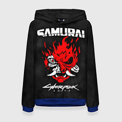 Толстовка-худи женская Cyberpunk 2077: Samurai, цвет: 3D-синий