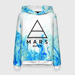 Толстовка-худи женская 30 SECONDS TO MARS, цвет: 3D-белый