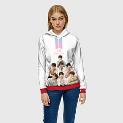 Толстовка-худи женская Take love BTS, цвет: 3D-красный — фото 2