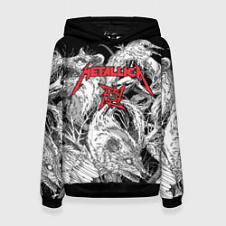 Толстовка-худи женская Metallica крысы зомби, цвет: 3D-черный