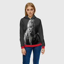 Толстовка-худи женская Billie Eilish fak off, цвет: 3D-красный — фото 2