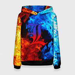 Толстовка-худи женская L letter fire, цвет: 3D-черный