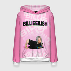 Толстовка-худи женская Billie Eilish: Pink Mood, цвет: 3D-белый