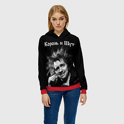 Толстовка-худи женская Король и Шут, цвет: 3D-красный — фото 2