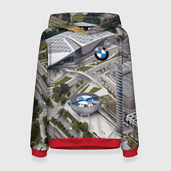 Толстовка-худи женская BMW city, цвет: 3D-красный