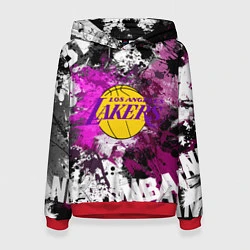 Толстовка-худи женская Лос-Анджелес Лейкерс, Los Angeles Lakers, цвет: 3D-красный