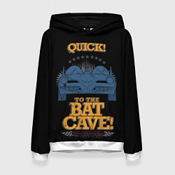 Толстовка-худи женская To The Bat Cave!, цвет: 3D-белый