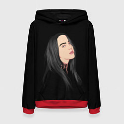 Толстовка-худи женская Billie Eilish: Black Style, цвет: 3D-красный