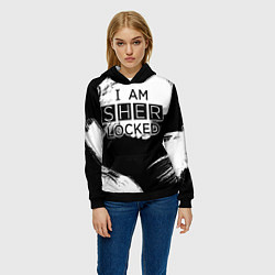 Толстовка-худи женская Sherlock, цвет: 3D-черный — фото 2