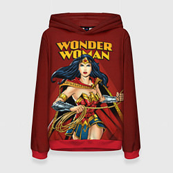 Толстовка-худи женская Wonder Woman, цвет: 3D-красный