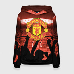 Толстовка-худи женская Manchester United, цвет: 3D-черный