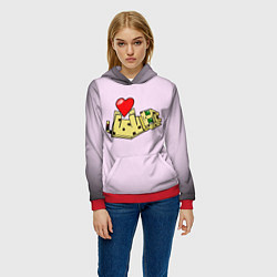 Толстовка-худи женская MINECRAFT, цвет: 3D-красный — фото 2