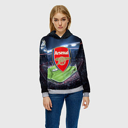 Толстовка-худи женская FC Arsenal, цвет: 3D-меланж — фото 2