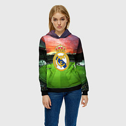 Толстовка-худи женская FC Real Madrid, цвет: 3D-черный — фото 2