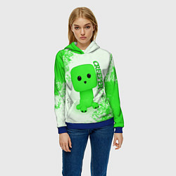 Толстовка-худи женская MINECRAFT CREEPER, цвет: 3D-синий — фото 2