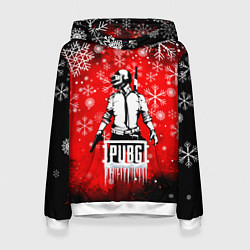 Толстовка-худи женская PUBG, цвет: 3D-белый