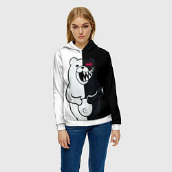 Толстовка-худи женская MONOKUMA, цвет: 3D-белый — фото 2