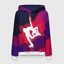 Толстовка-худи женская Фигурное катание, цвет: 3D-белый