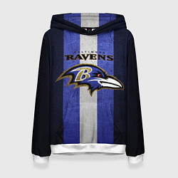 Толстовка-худи женская Baltimore Ravens, цвет: 3D-белый