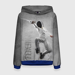 Толстовка-худи женская Fencing, цвет: 3D-синий