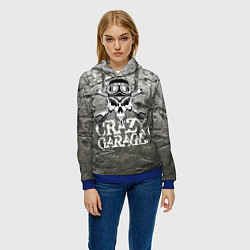 Толстовка-худи женская Crazy garage, цвет: 3D-синий — фото 2