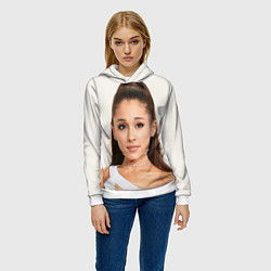 Толстовка-худи женская Ariana Grande Ариана Гранде, цвет: 3D-белый — фото 2