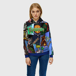 Толстовка-худи женская Terraria, цвет: 3D-синий — фото 2