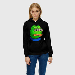 Толстовка-худи женская Frog, цвет: 3D-черный — фото 2