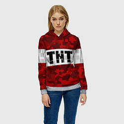 Толстовка-худи женская MINECRAFT TNT, цвет: 3D-меланж — фото 2