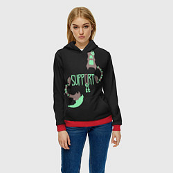 Толстовка-худи женская Support, цвет: 3D-красный — фото 2