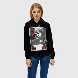 Толстовка-худи женская Ahegao, цвет: 3D-черный — фото 2