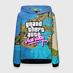 Толстовка-худи женская GRAND THEFT AUTO:VICE CITY, цвет: 3D-черный