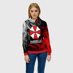 Толстовка-худи женская UMBRELLA CORP, цвет: 3D-красный — фото 2