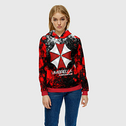 Толстовка-худи женская UMBRELLA CORP, цвет: 3D-красный — фото 2