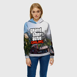 Толстовка-худи женская GTA Online, цвет: 3D-меланж — фото 2