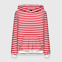 Толстовка-худи женская Тельняшка Внутренних Войск, цвет: 3D-белый